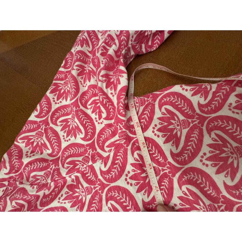 Pink and White Patterned Casual Dress with 3/4 Sleeves - Picture 3 of 8